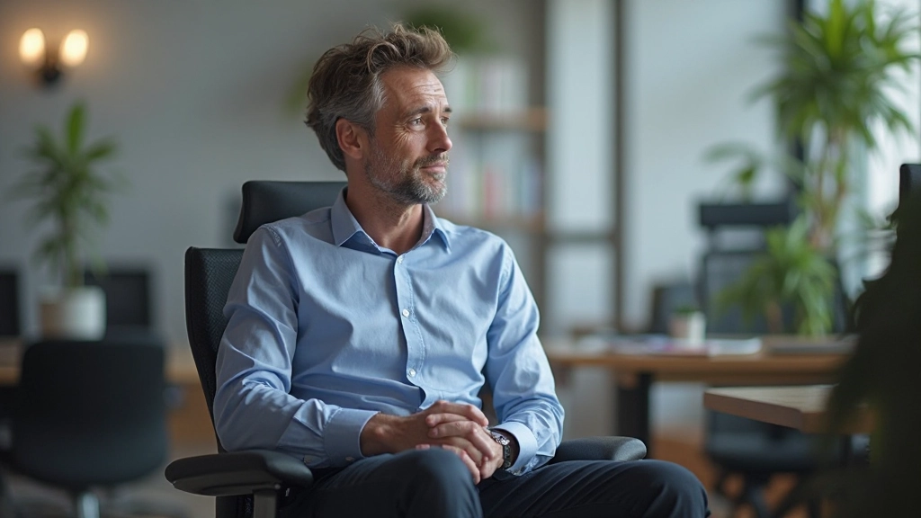 Man die actief luistert in gesprek, effectieve communicatie, professionele interactie