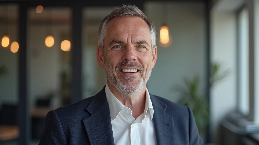 Gezonde man die spreekt met zelfvertrouwen, professionele communicatie, heldere stem